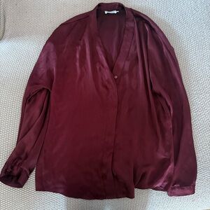 The Reset Satin Popover - Wine Color Size XS